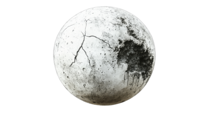 Unique artistic representation of a cracked planet