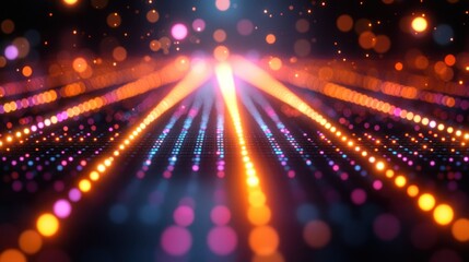 Fototapeta premium Dynamic glowing light paths