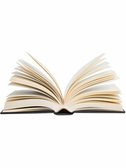 Fototapeta premium Open book with creamy pages, lying flat, showing interior