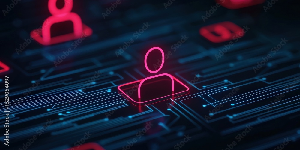 Aufkleber strategic marketing advertising target audience concept. digital representation of users in a networ