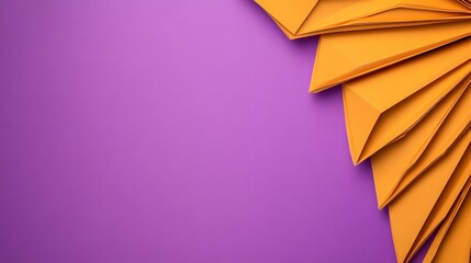 Orange Envelopes on Purple Background Minimalist Design