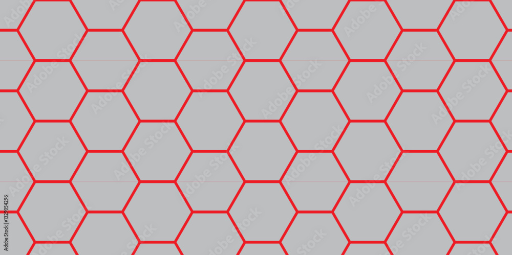 Poster modern hexagonal grid with colourful outlines. futuristic colourful honeycomb pattern on light backg