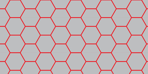 Modern Hexagonal Grid with colourful Outlines. Futuristic colourful Honeycomb Pattern on Light Background. Hexagon. Vector. 