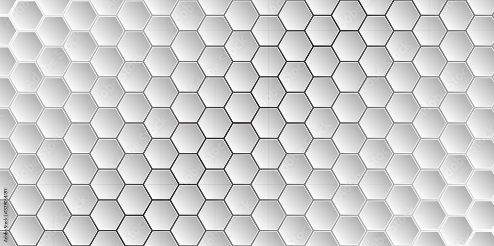Poster minimalist white hexagon design for modern background. futuristic hexagonal grid structure. hexagon.