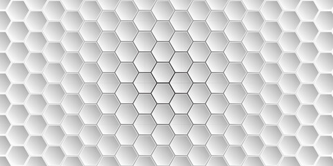 Abstract 3D Hexagon Pattern with Shadows. White Honeycomb Structure for Elegant Designs. Hexagon. Vector. 
