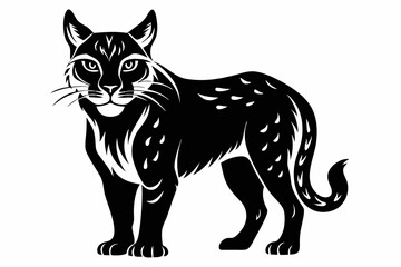 bobcat line art silhouette vector illustration
