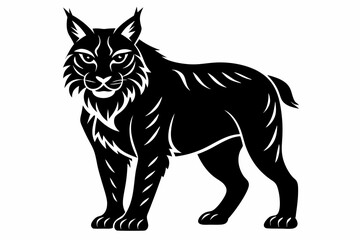 bobcat line art silhouette vector illustration