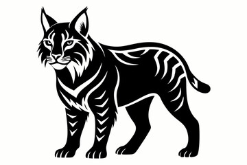 bobcat line art silhouette vector illustration