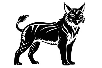 bobcat line art silhouette vector illustration