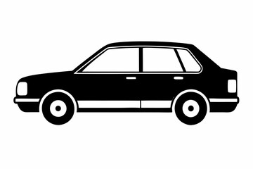 car line art silhouette vector illustration