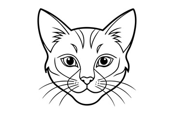 cat head line art silhouette vector illustration