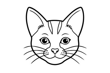 cat head line art silhouette vector illustration