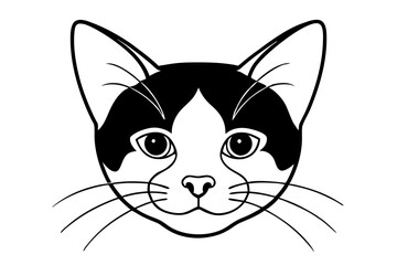 cat head line art silhouette vector illustration