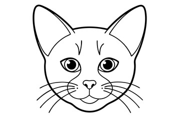 cat head line art silhouette vector illustration