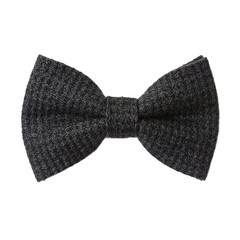 Elegant charcoal black wool bow tie with a textured and rugged finish exuding sophistication and style