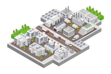 Ecology small factory isometric
