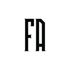 FA monogram logo design letter text name symbol monochrome logotype alphabet character simple logo