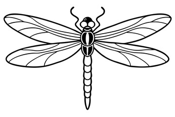 dragonfly line art silhouette vector illustration