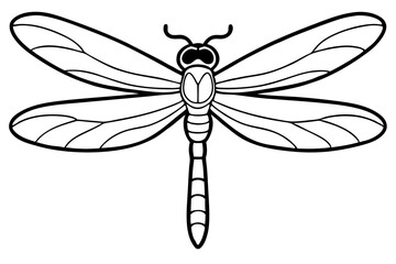 dragonfly line art silhouette vector illustration