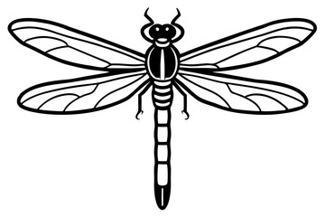 dragonfly line art silhouette vector illustration