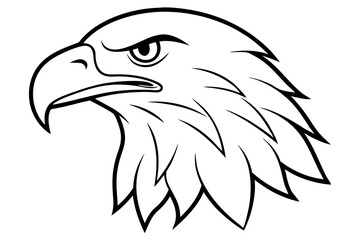 eagle head line art silhouette vector illustration