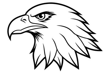 eagle head line art silhouette vector illustration