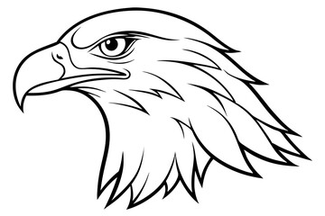 eagle head line art silhouette vector illustration