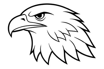 eagle head line art silhouette vector illustration