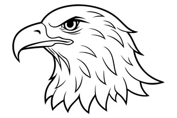 eagle head line art silhouette vector illustration