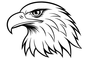 eagle head line art silhouette vector illustration