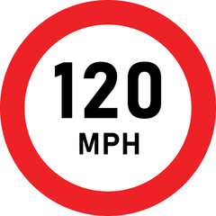 120 MPH Speed Limit Traffic Sign