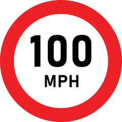 100 MPH Speed Limit Traffic Sign
