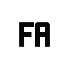 FA monogram logo design letter text name symbol monochrome logotype alphabet character simple logo