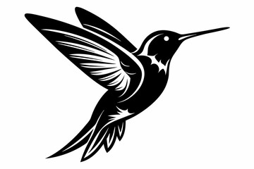 hummingbird line art silhouette vector illustration