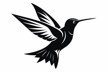hummingbird line art silhouette vector illustration