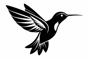 hummingbird line art silhouette vector illustration