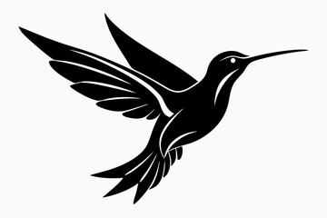 hummingbird line art silhouette vector illustration