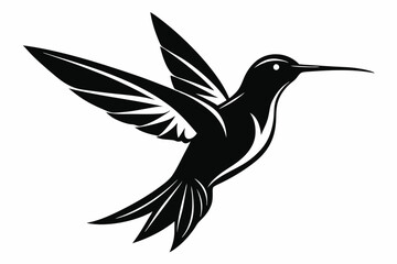 Obraz premium hummingbird line art silhouette vector illustration