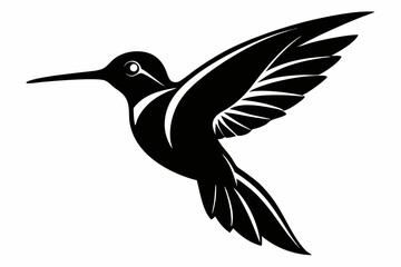 hummingbird line art silhouette vector illustration