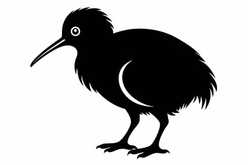 kiwi bird line art silhouette vector illustration