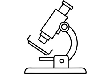 microscope line art silhouette vector illustration