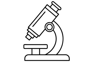 microscope line art silhouette vector illustration