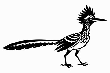 roadrunner line art silhouette vector illustration