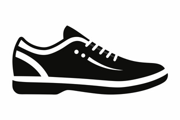 shoe icon line art silhouette vector illustration