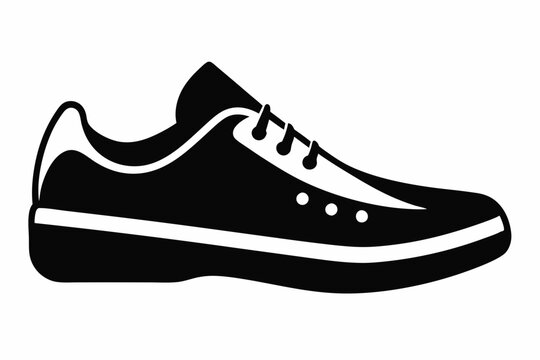 black shoes with white line