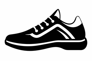 shoe icon line art silhouette vector illustration