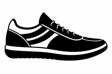 shoe icon line art silhouette vector illustration