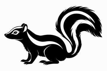 skunk line art silhouette vector illustration