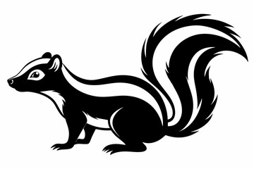 skunk line art silhouette vector illustration