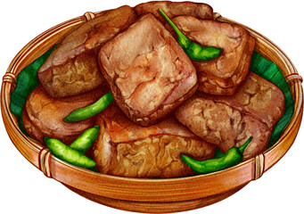 Tahu Bacem Illustration